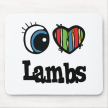 I Love (Heart) Lambs Mouse Pad