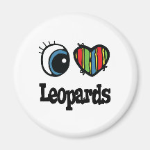 I Love (Heart) Leopards Fridge Magnets