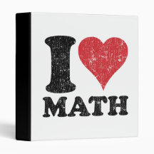 I Love (Heart) Math Customizable School Binder