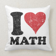 I Love (Heart) Math Throw Pillow