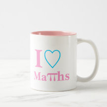 I Love (heart) Maths Pink Mug