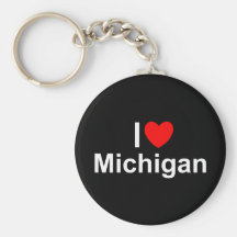 I Love (Heart) Michigan Keychain