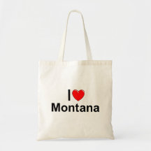 I Love (Heart) Montana Tote Bags