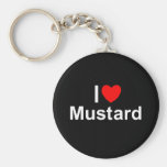 I Love (Heart) Mustard Key Chains