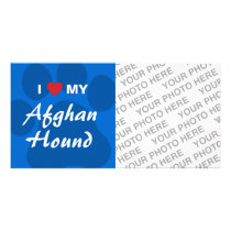 I Love (Heart) My Afghan Hound Personalized Photo Card