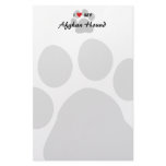 I Love (Heart) My Afghan Hound Stationery Paper