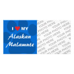I Love (Heart) My Alaskan Malamute Custom Photo Card
