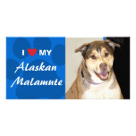 I Love (Heart) My Alaskan Malamute Photo Greeting Card