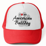 I Love (Heart) My American Bulldog Hat
