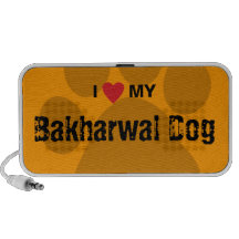 I Love (Heart) My Bakharwal Dog Paw Print iPhone Speaker