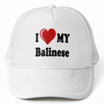 I Love (Heart) My Balinese Cat Trucker Hats
