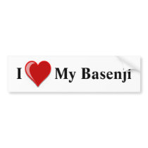 I Love (Heart) My Basenji Dog Bumper Sticker
