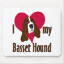 I Love [heart] my Basset Hound Mousepad