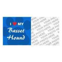 I Love (Heart) My Basset Hound Personalized Photo Card
