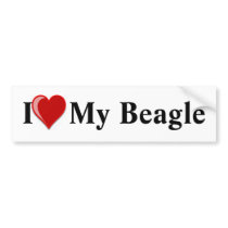 I Love (Heart) My Beagle Dog Bumper Sticker