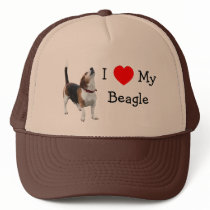 I Love Heart My Beagle Dog Lover Photo Hat