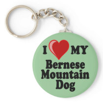 I Love (Heart) My Bernese Mountain Dog Keychains