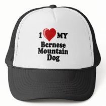 I Love (Heart) My Bernese Mountain Dog Mesh Hat