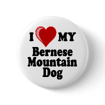 I Love (Heart) My Bernese Mountain Dog Pin