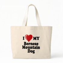 I Love (Heart) My Bernese untain Dog Canvas Bags