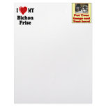 I Love (Heart) My Bichon Frise Dog Customized Letterhead