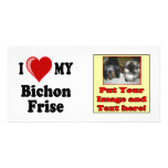 I Love (Heart) My Bichon Frise Dog Photo Card