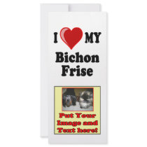 I Love (Heart) My Bichon Frise Dog rack cards
