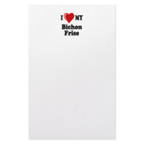I Love (Heart) My Bichon Frise Dog Personalized Stationery