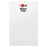 I Love (Heart) My Bichon Frise Dog Personalized Stationery