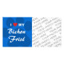 I Love (Heart) My Bichon Frise Photo Cards