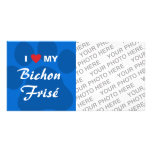 I Love (Heart) My Bichon Frise Photo Cards