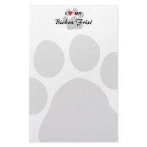 I Love (Heart) My Bichon Frise Stationery