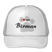 I Love (Heart) My Birman Pawprint Hat