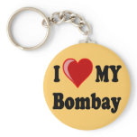 I Love (Heart) My Bombay Cat keychains