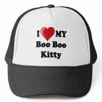 I Love (Heart) My Boo Boo Kitty Cat Mesh Hat