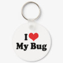 I Love (Heart) My Bug Keychain keychain