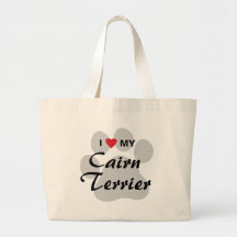 I Love (Heart) My Cairn Terrier Pawprint Bag