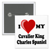 I Love (Heart) My Cavalier King Charles Spaniel Pin