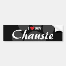 I Love (Heart) My Chausie Bumper Sticker