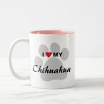 I Love (Heart) My Chihuahua Pawprint Coffee Mug