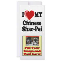 I Love (Heart) My Chinese Shar-Pei Dog rack cards