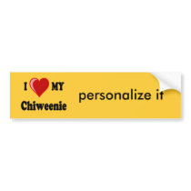 I Love (Heart) My Chiweenie Dog Bumper Sticker