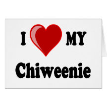 I Love (Heart) My Chiweenie Dog Greeting Card