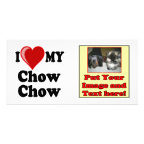 I Love (Heart) My Chow Chow Dog Photo Card Template