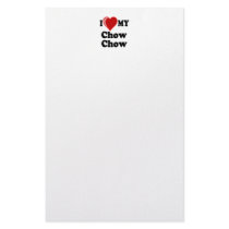 I Love (Heart) My Chow Chow Dog Personalized Stationery