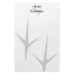 I Love (Heart) My Cockatoo Bird Tracks Design Stationery Design