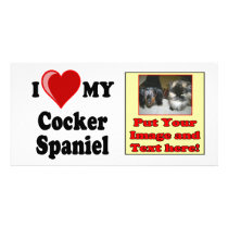 I Love (Heart) My Cocker Spaniel Dog photo cards