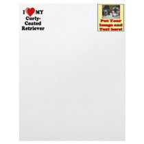 I Love (Heart) My Curly-Coated Retriever Dog letterhead