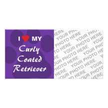 I Love (Heart) My Curly Coated Retriever Customized Photo Card