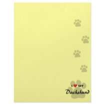 I Love (Heart) My Dachshund Pawprint Letterhead